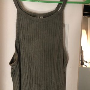 Olive green midi dress